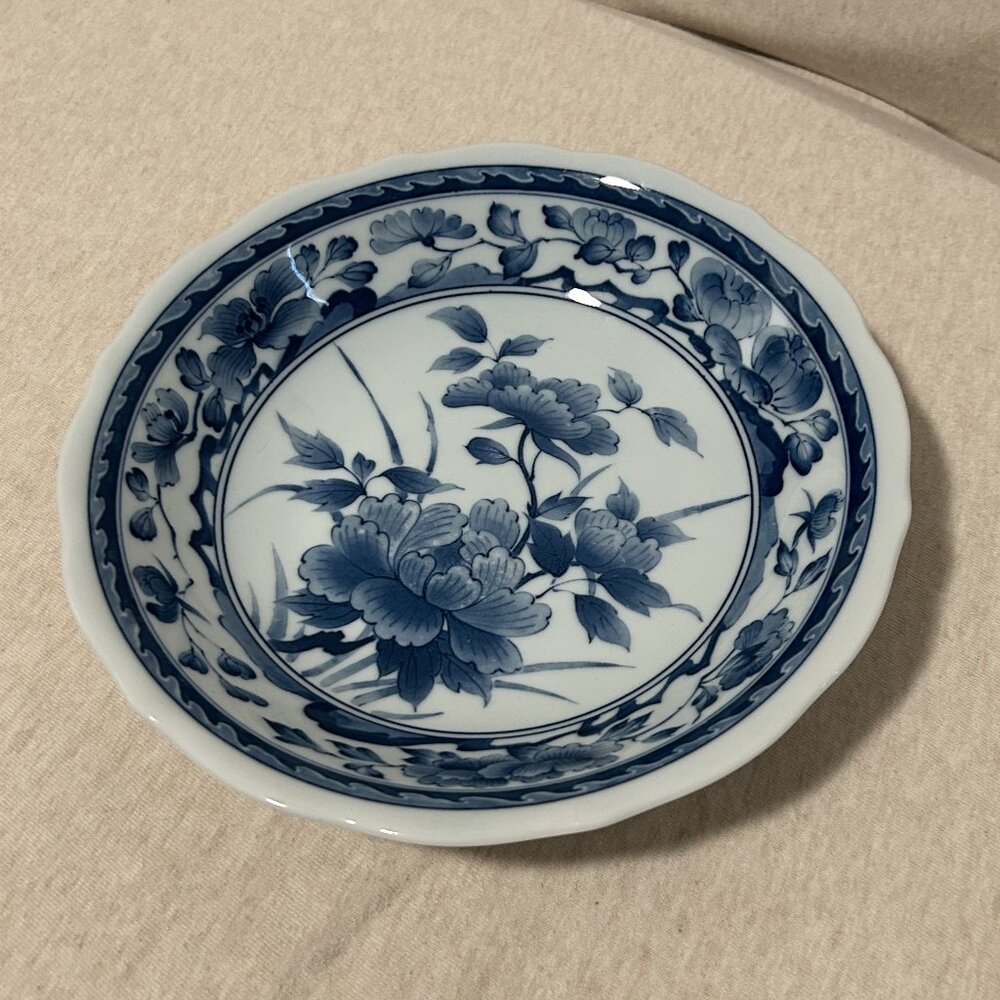 Vintage Blue and White Floral Serving Dish